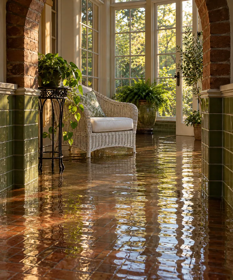 Water Extraction Near Winchester Park — pooled water and submerged furniture feet