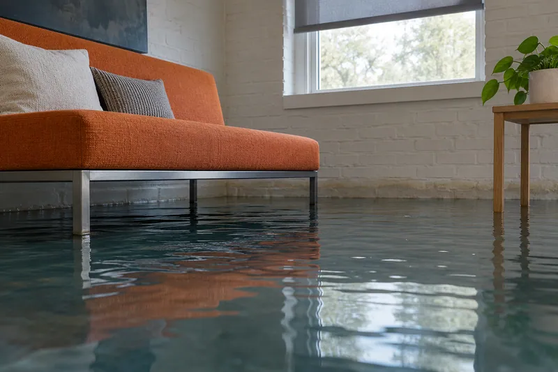 Water Extraction Near Winston Patrick McGregor Park — pooled water and submerged furniture feet